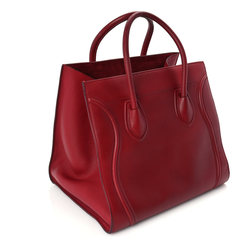  Celine Supple Calfskin Medium Phantom Luggage  Red