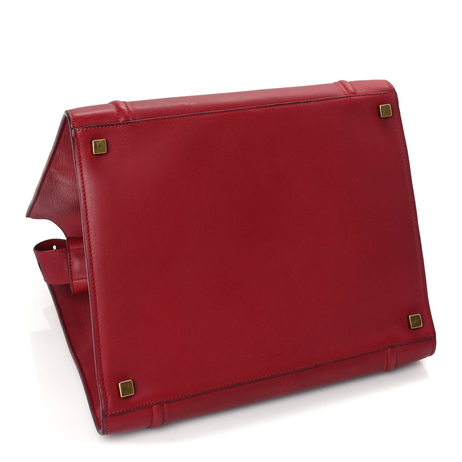 Celine Supple Calfskin Medium Phantom Luggage  Red Image 3