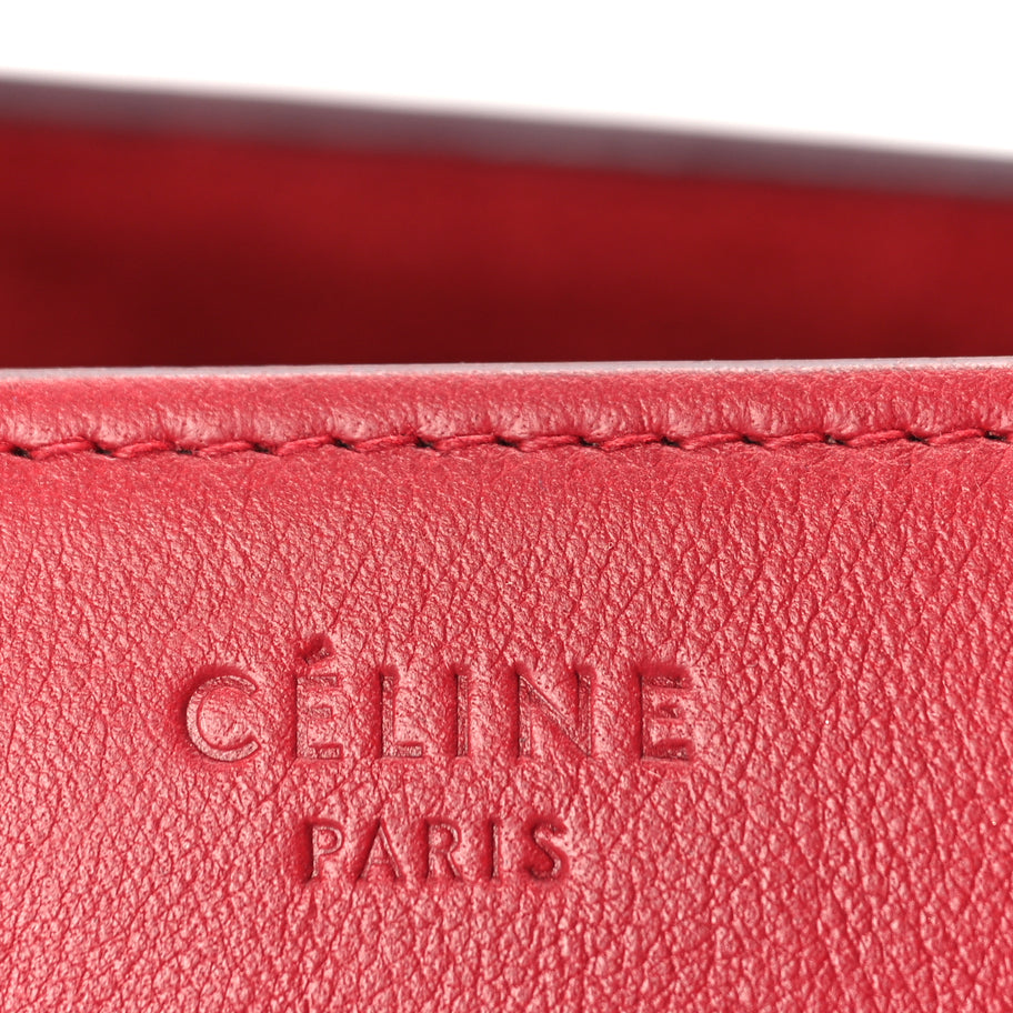 Celine Supple Calfskin Medium Phantom Luggage  Red Image 5