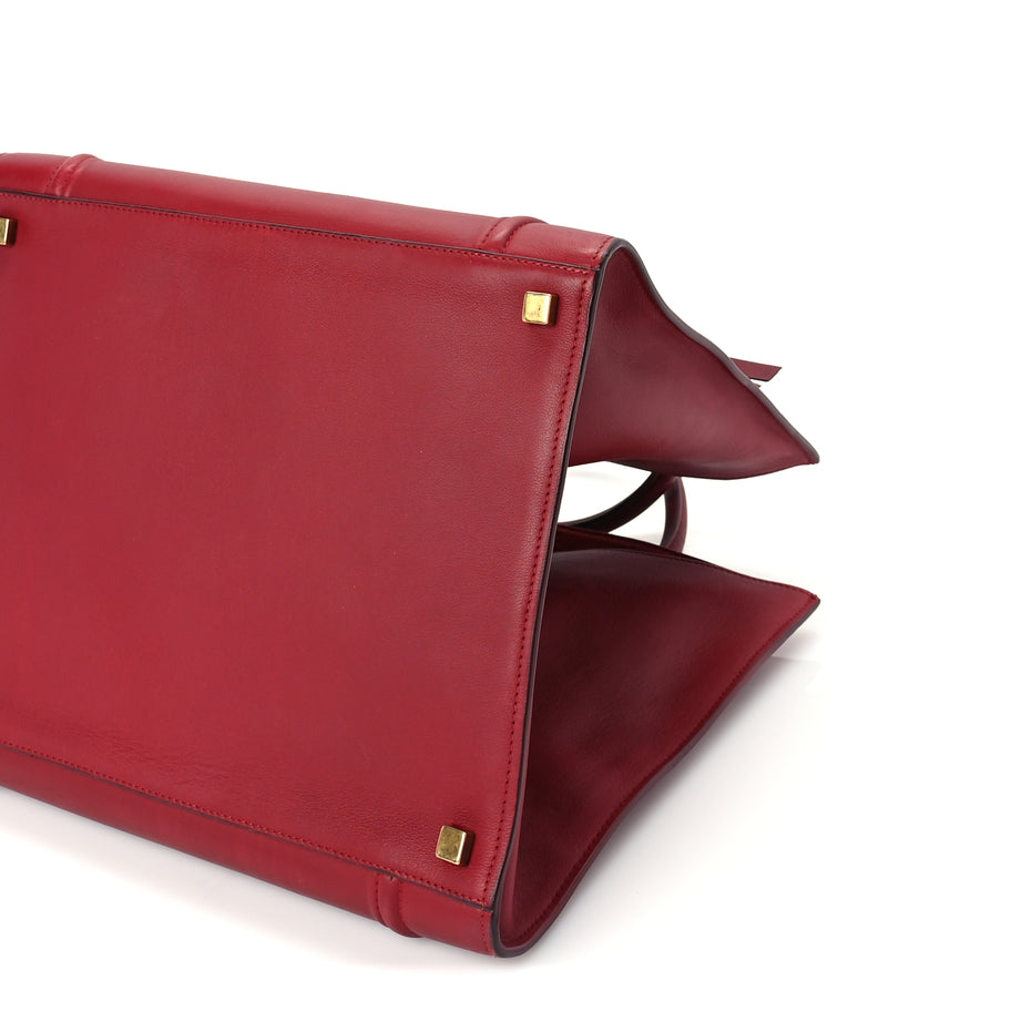 Celine Supple Calfskin Medium Phantom Luggage  Red Image 8