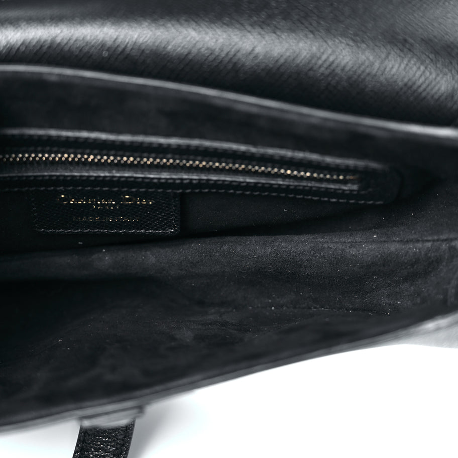 Christian Dior Grained Calfskin Saddle Bag Black Image 4