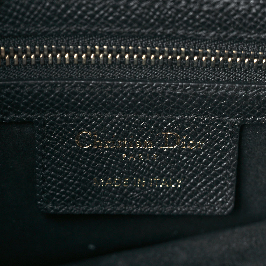 Christian Dior Grained Calfskin Saddle Bag Black Image 5