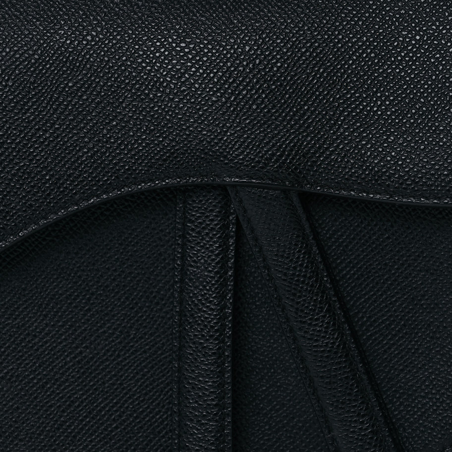 Christian Dior Grained Calfskin Saddle Bag Black Image 7