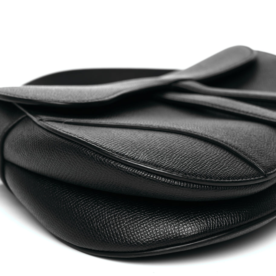 Christian Dior Grained Calfskin Saddle Bag Black Image 8