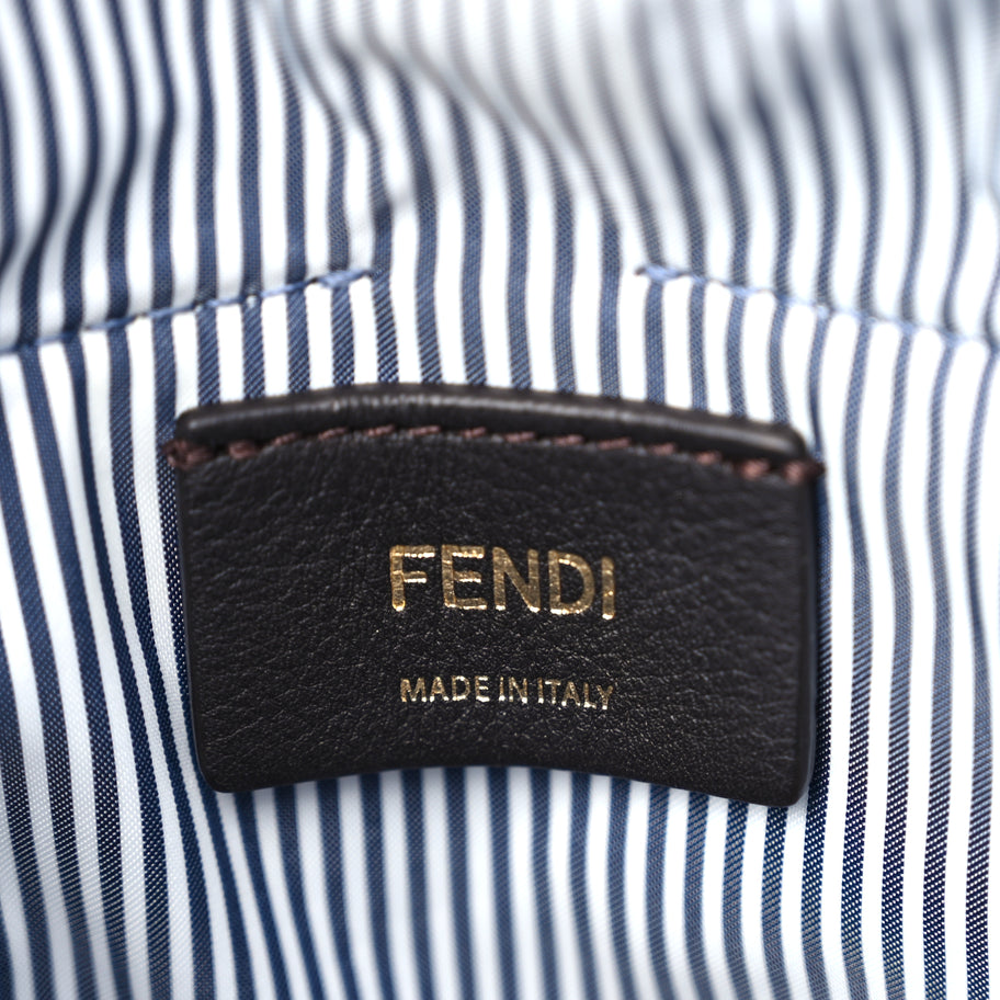 Fendi Fabric Jacquard Vitello Grace Striped Mini Step Out Rice Mirto Image 5