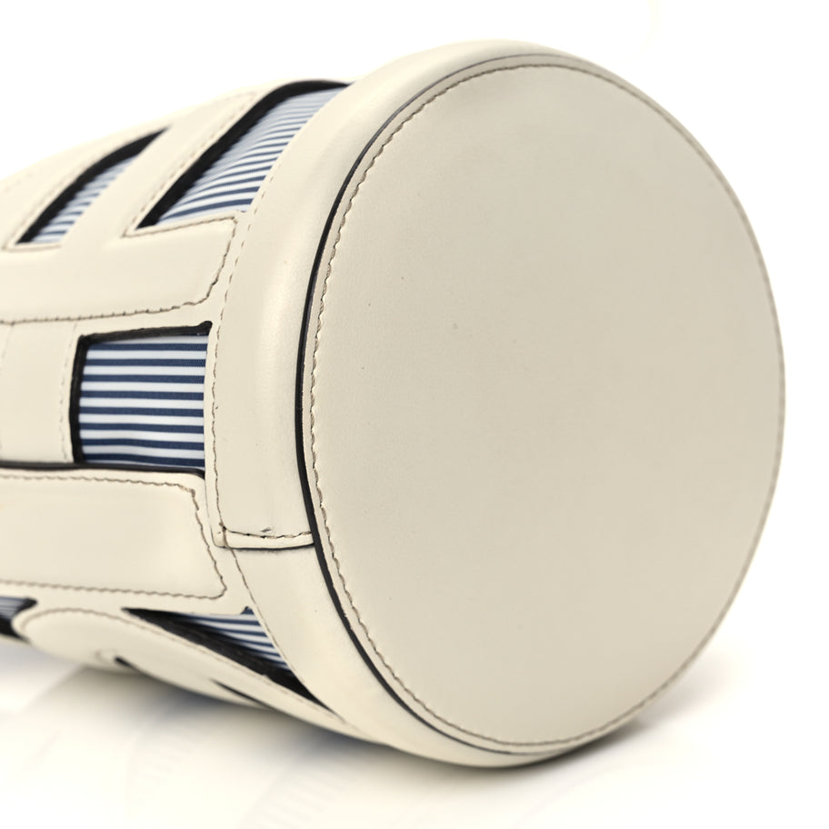 Fendi Fabric Jacquard Vitello Grace Striped Mini Step Out Rice Mirto Image 9