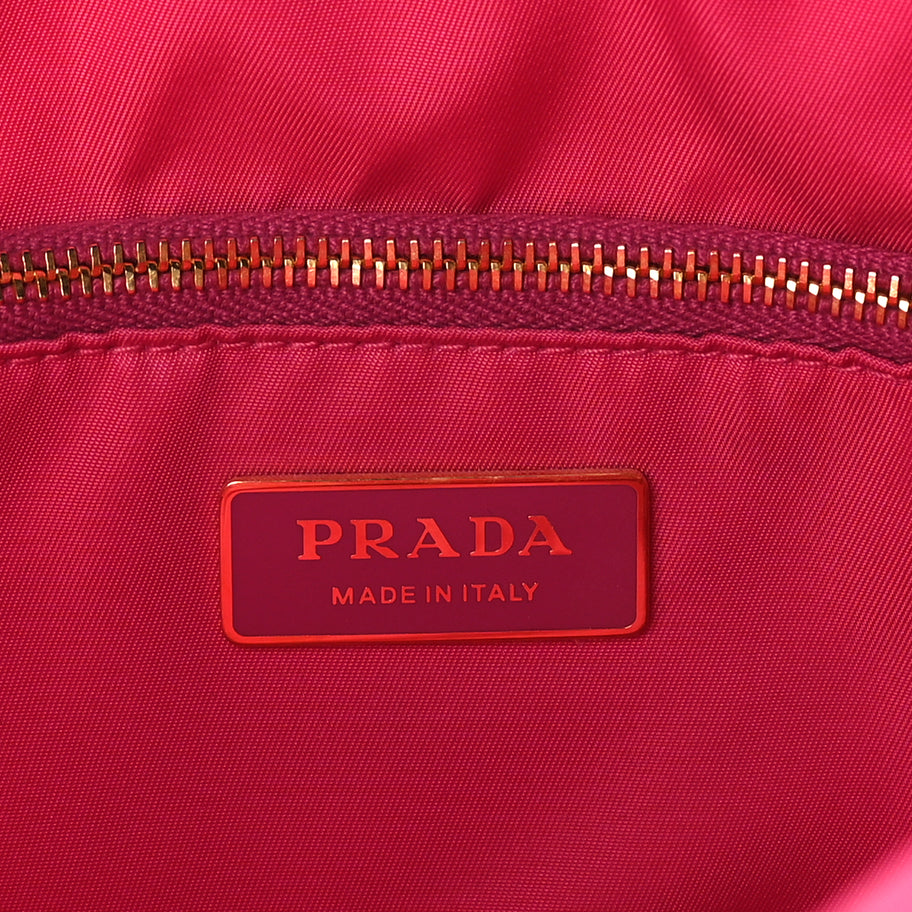 Prada Tessuto Nylon Chain Tote  Fuxia Image 5