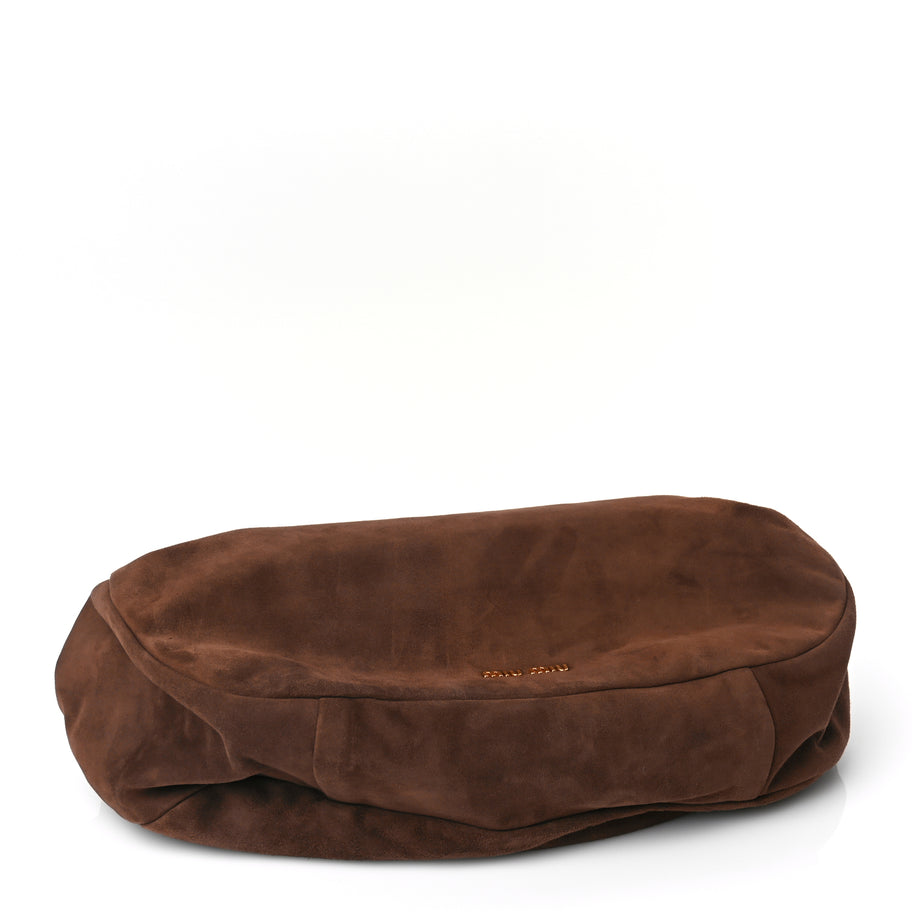 Miu Miu Camoscio Suede Kiss Lock Clutch Cacao Image 3