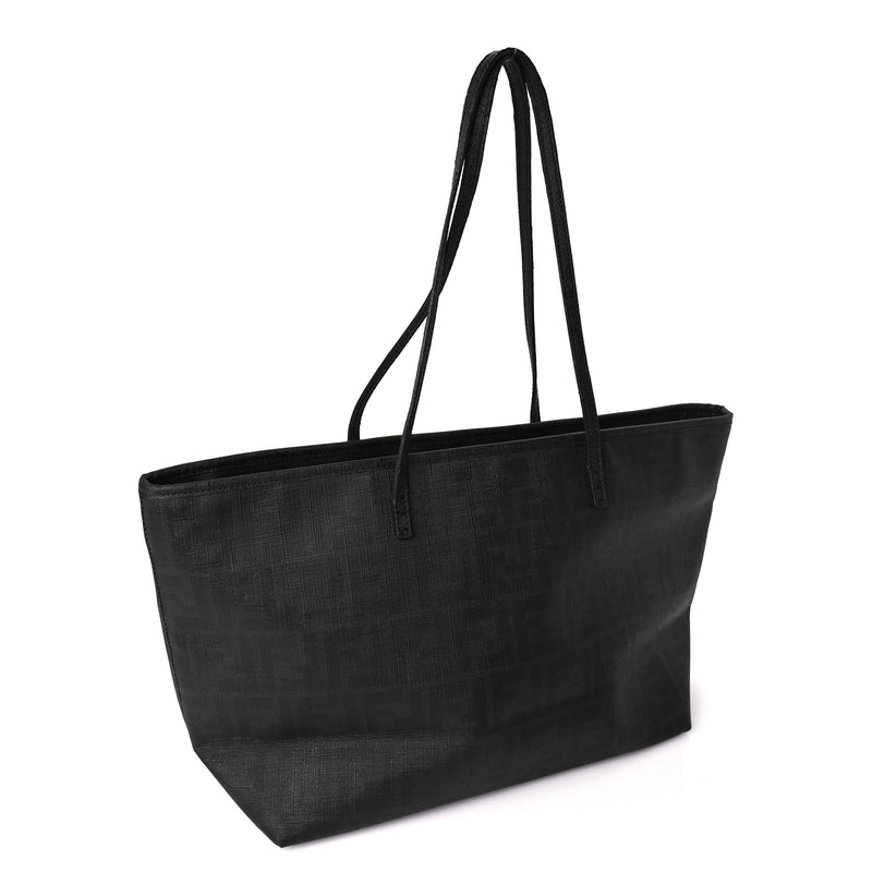  Fendi Zucca Spalmati Small Roll Tote Black