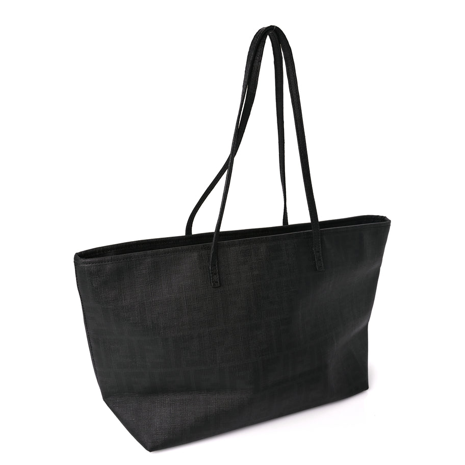 Fendi Zucca Spalmati Small Roll Tote Black Image 2