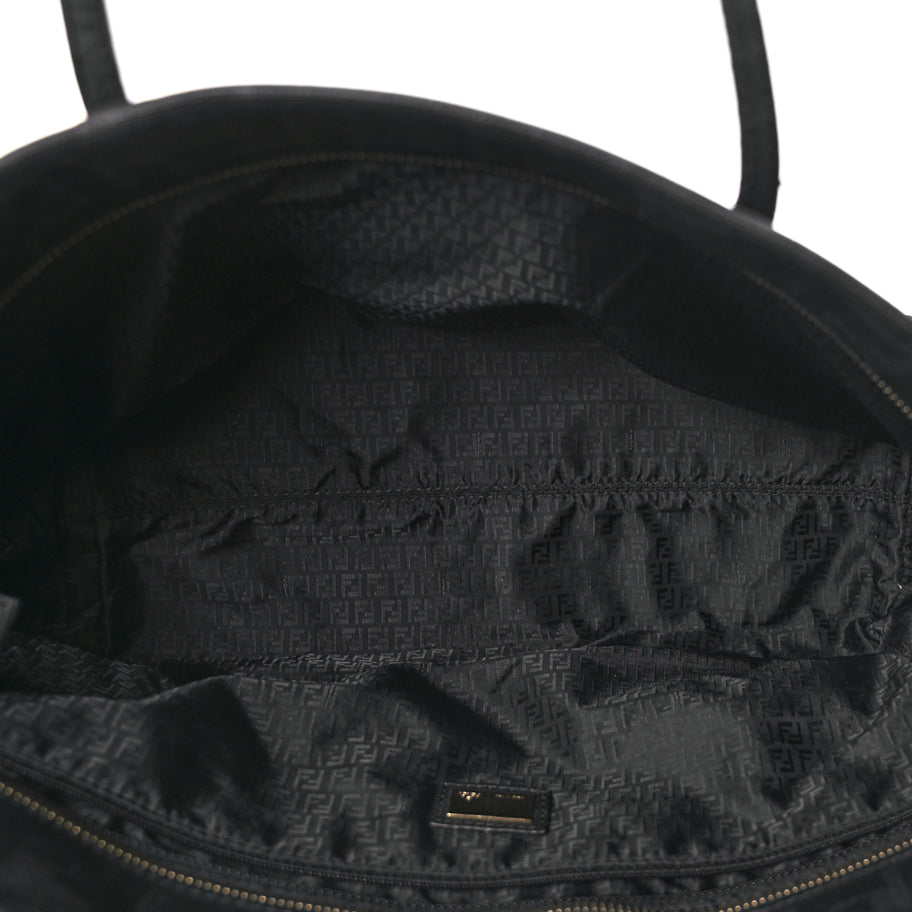 Fendi Zucca Spalmati Small Roll Tote Black Image 4