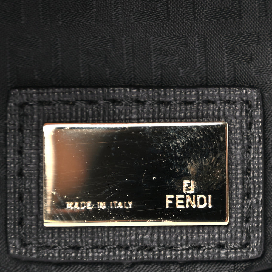 Fendi Zucca Spalmati Small Roll Tote Black Image 5