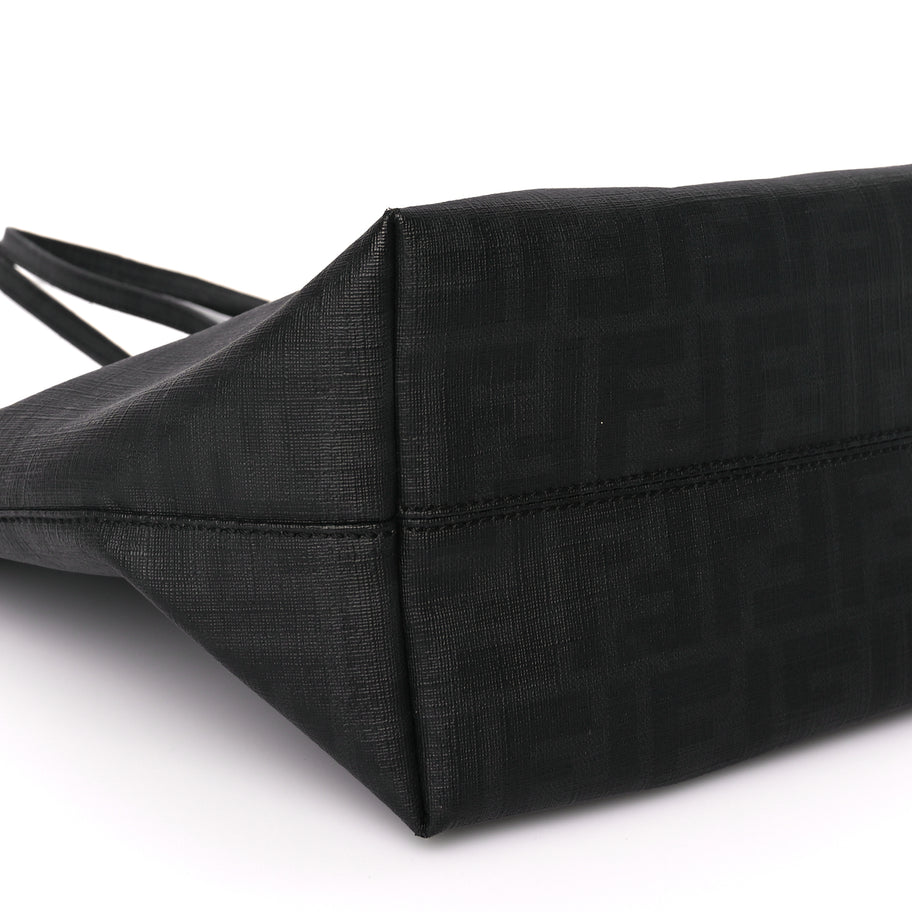 Fendi Zucca Spalmati Small Roll Tote Black Image 7