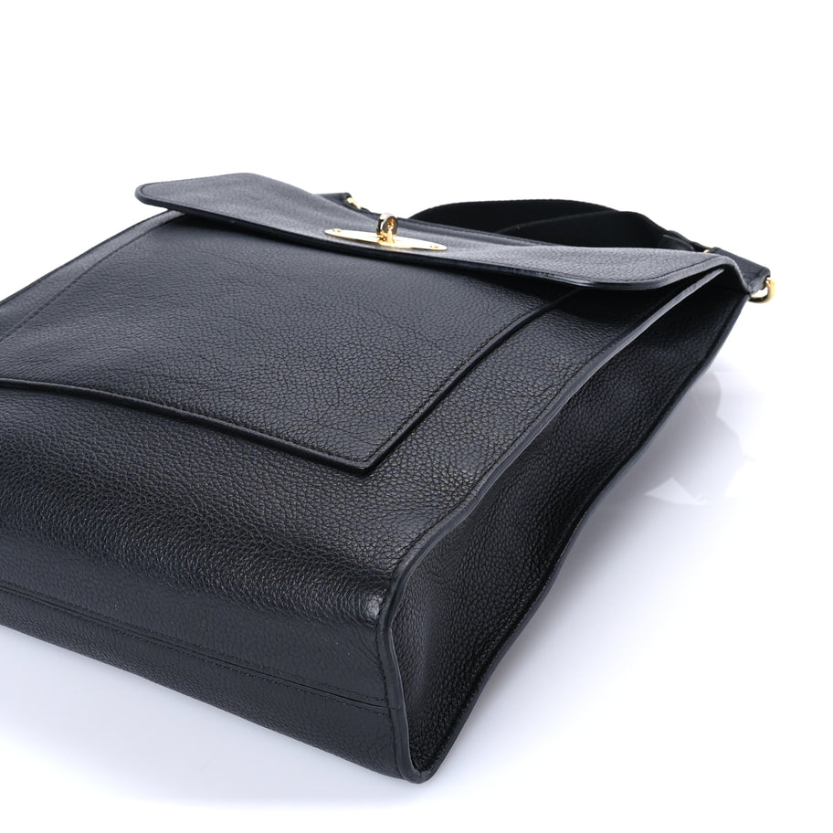 Mulberry Natural Grain Calfskin Antony Messenger Crossbody  Black Image 8