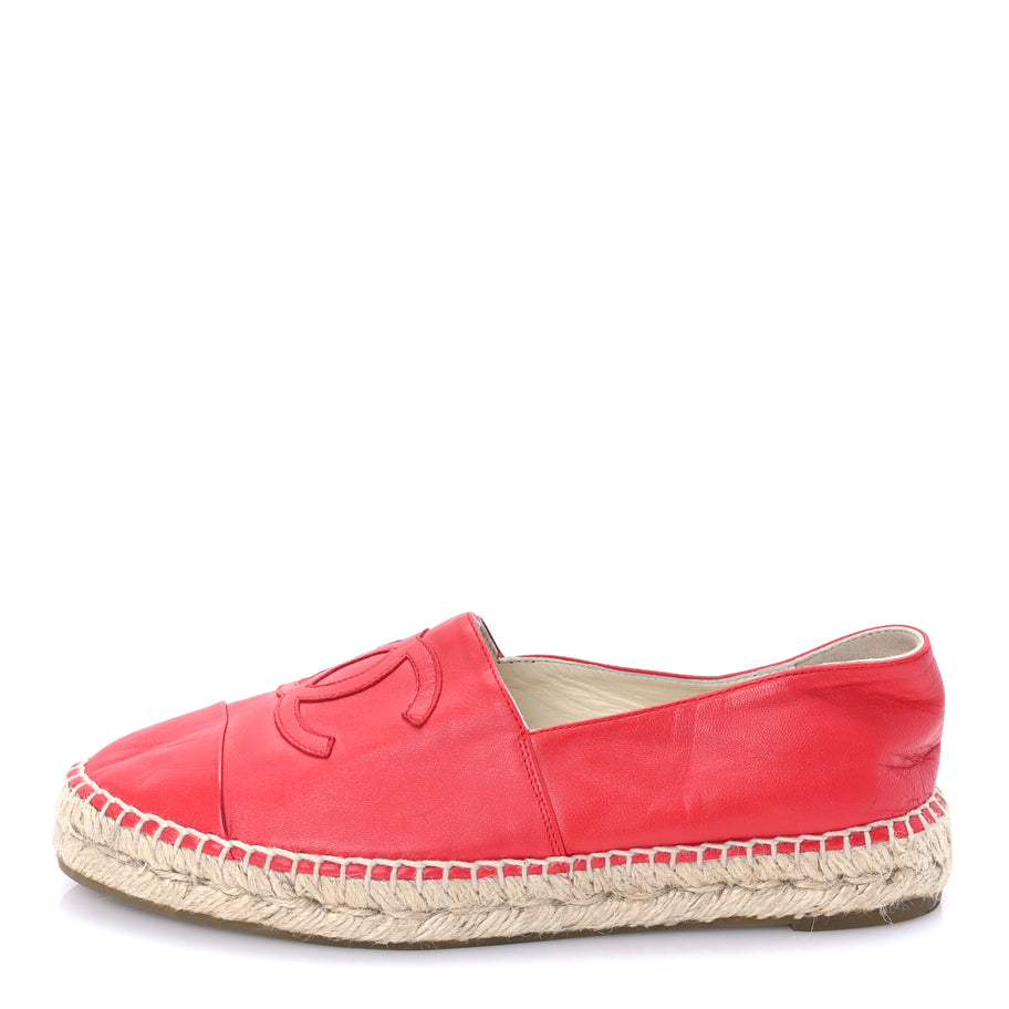 Chanel Lambskin CC Espadrilles 37  Red Image 1