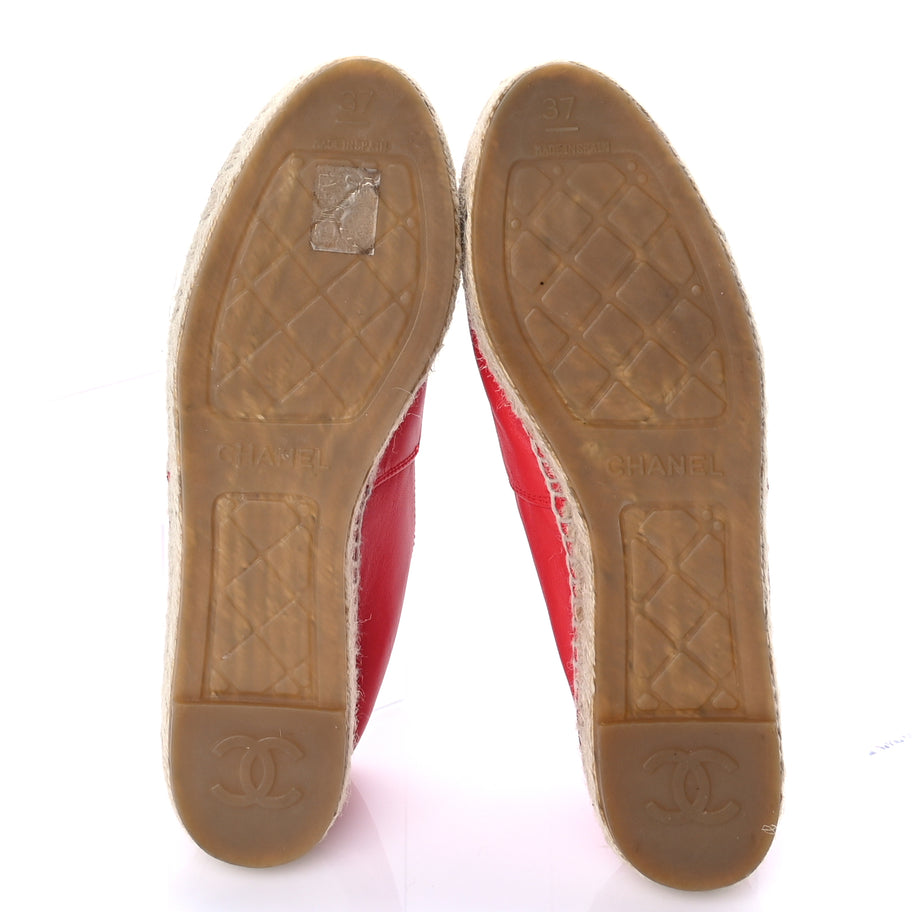 Chanel Lambskin CC Espadrilles 37  Red Image 6