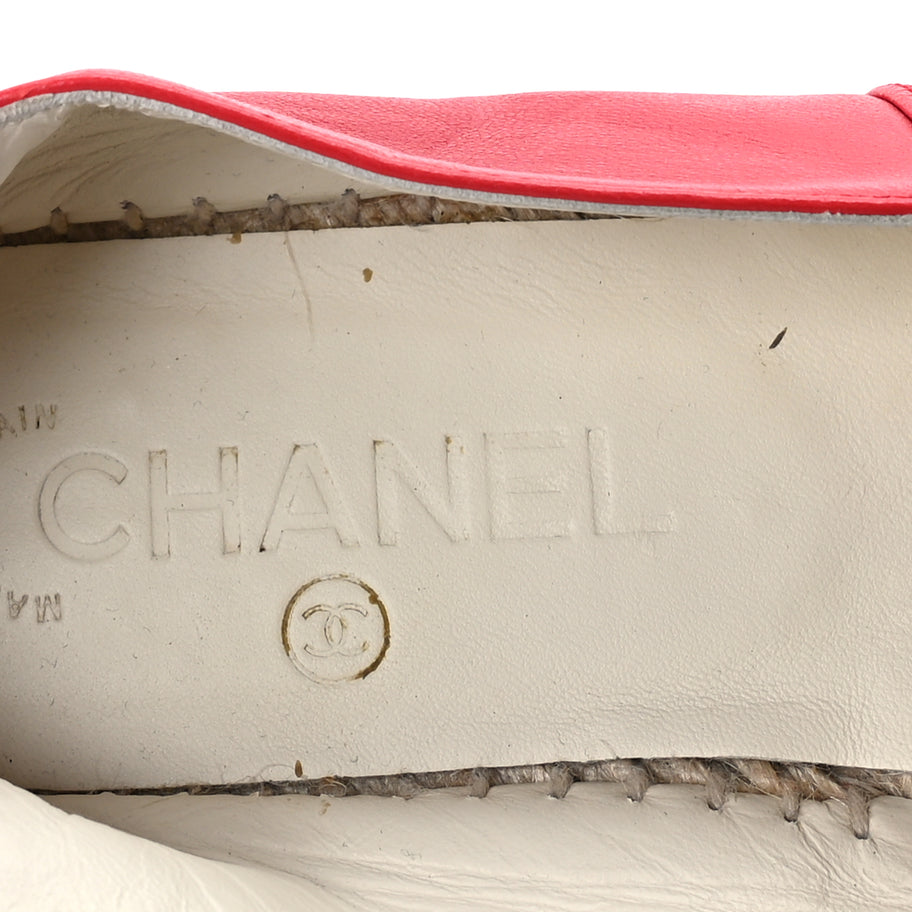 Chanel Lambskin CC Espadrilles 37  Red Image 8