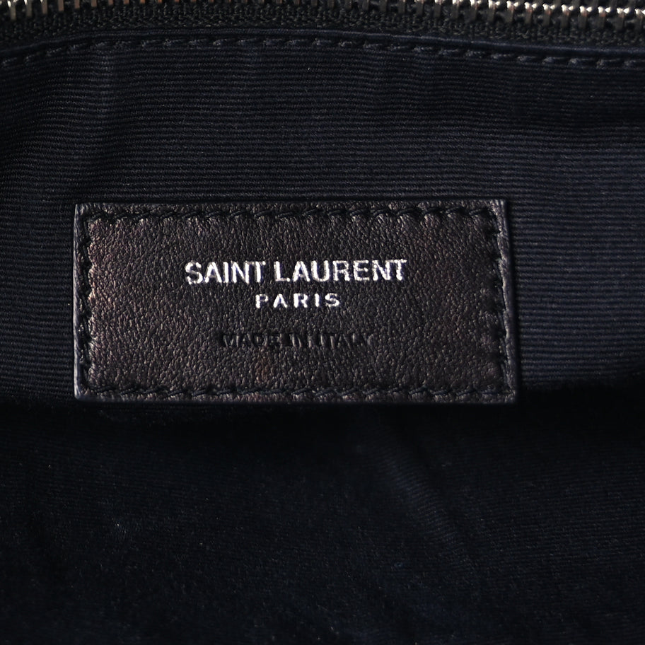 Saint Laurent Calfskin Y Quilted Monogram Medium Loulou Backpack  Black Image 5