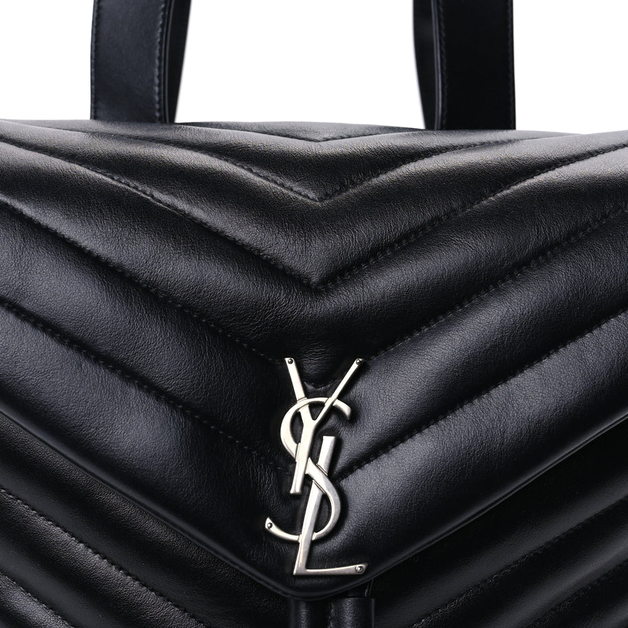 Saint Laurent Calfskin Y Quilted Monogram Medium Loulou Backpack