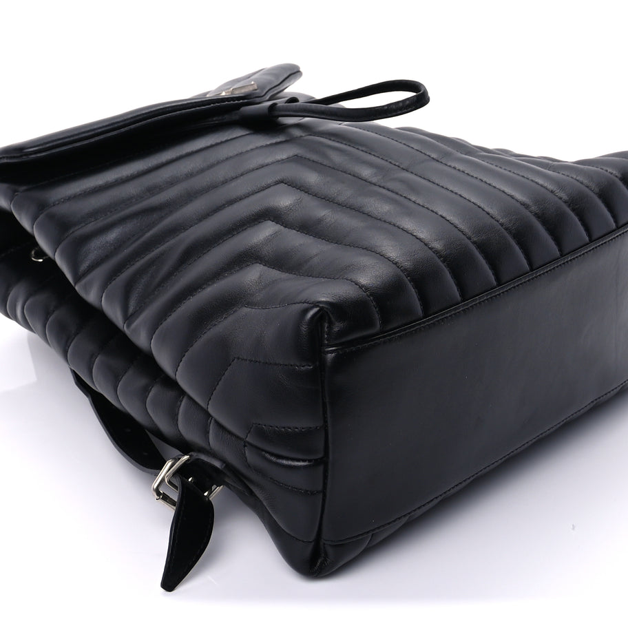 Saint Laurent Calfskin Y Quilted Monogram Medium Loulou Backpack