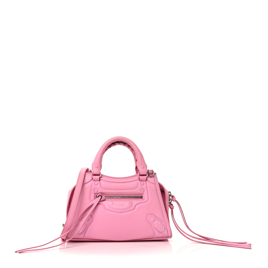 Balenciaga Cake Calfskin Tonal Hardware Mini Neo Classic City  Rose Image 1