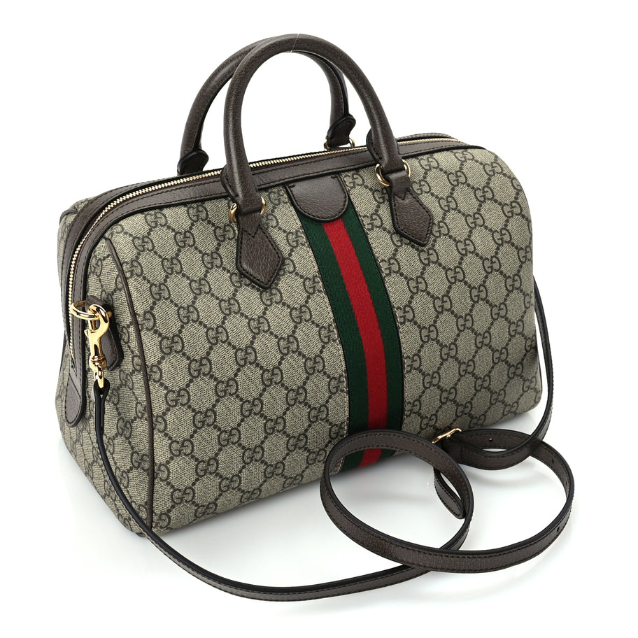 Gucci GG Supreme Monogram Web Large Ophidia Boston Bag Beige Ebony Beige Ebony Image 2