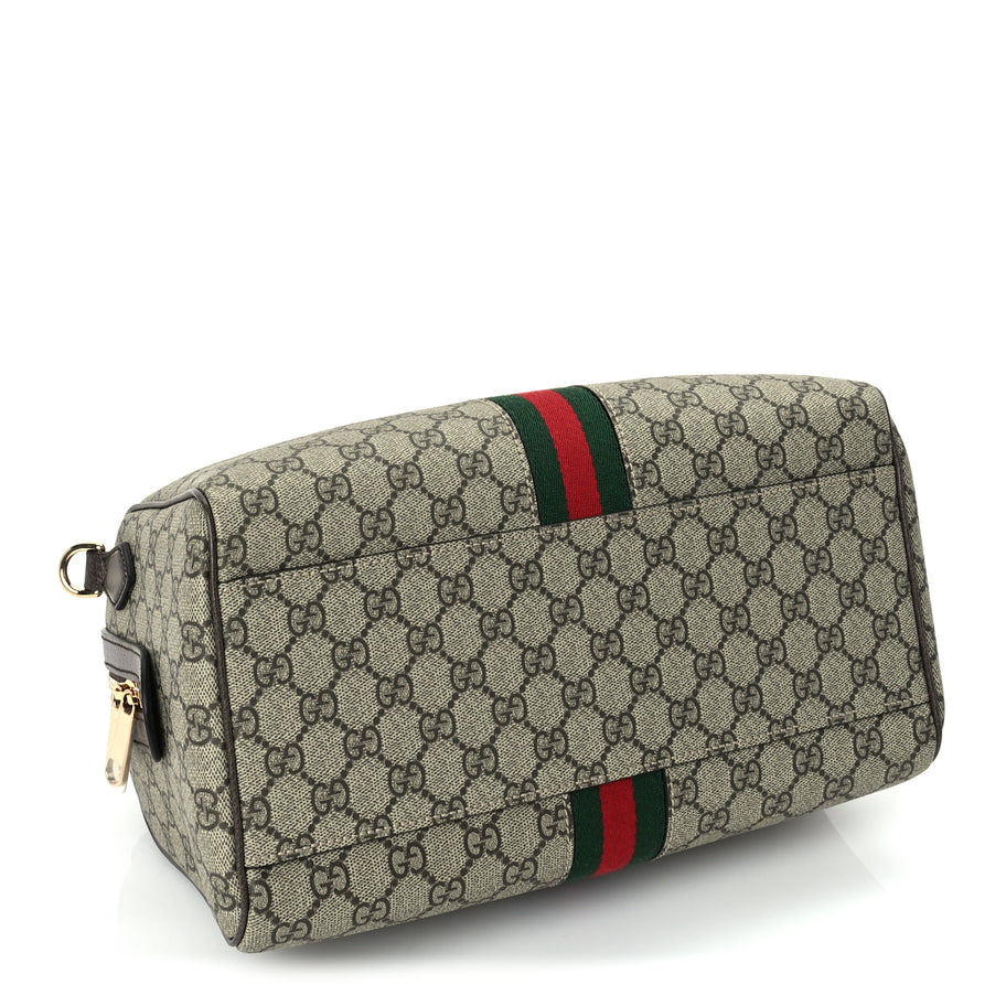 Gucci GG Supreme Monogram Web Large Ophidia Boston Bag Beige Ebony Beige Ebony Image 3