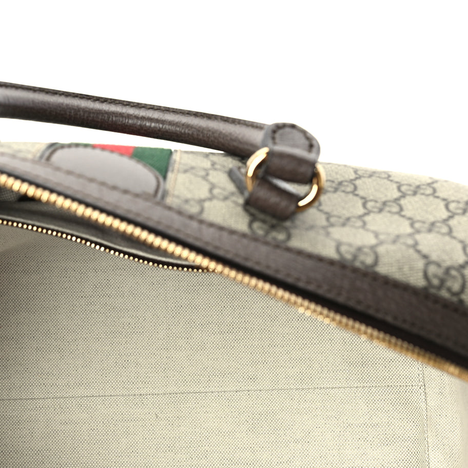 Gucci GG Supreme Monogram Web Large Ophidia Boston Bag Beige Ebony Beige Ebony Image 4