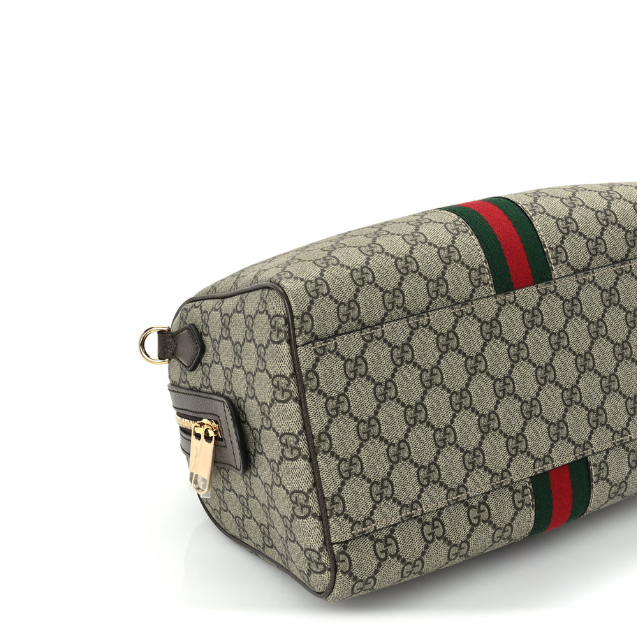 Gucci GG Supreme Monogram Web Large Ophidia Boston Bag Beige Ebony Beige Ebony Image 7