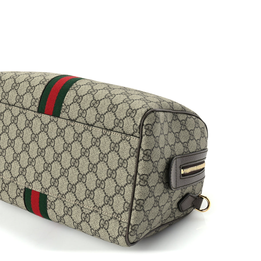 Gucci GG Supreme Monogram Web Large Ophidia Boston Bag Beige Ebony Beige Ebony Image 8