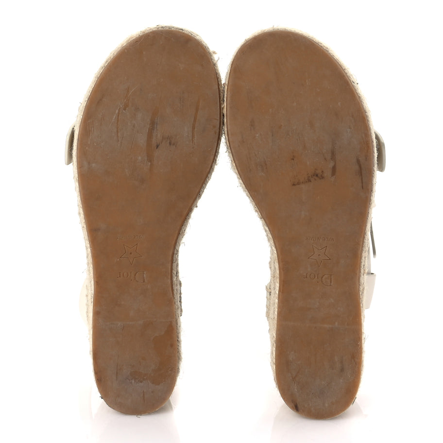 Christian Dior  Calfskin D-Dior Espadrille Platform Sandals 35 Off White Image 5