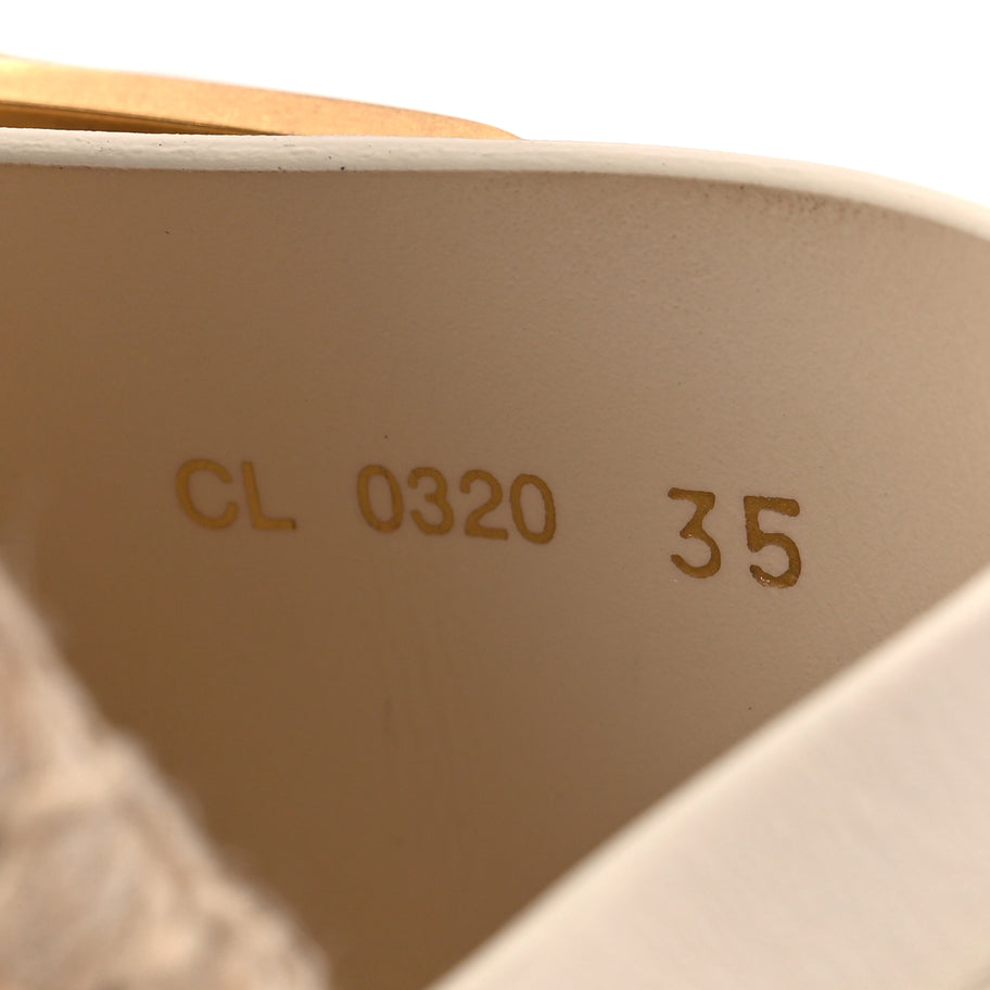 Christian Dior  Calfskin D-Dior Espadrille Platform Sandals 35 Off White Image 6