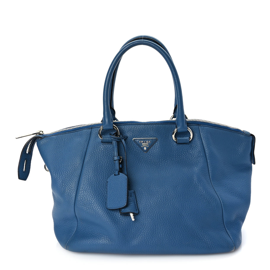 Prada Vitello Daino Shoulder Bag Cobalto Image 1