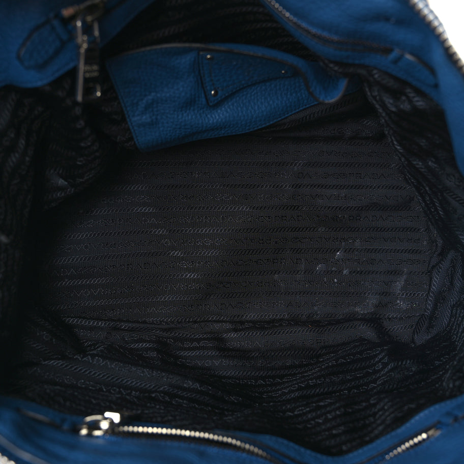Prada Vitello Daino Shoulder Bag Cobalto Image 4