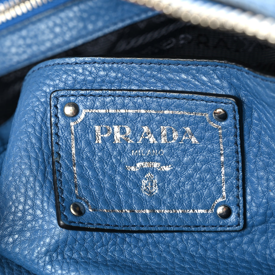 Prada Vitello Daino Shoulder Bag Cobalto Image 5