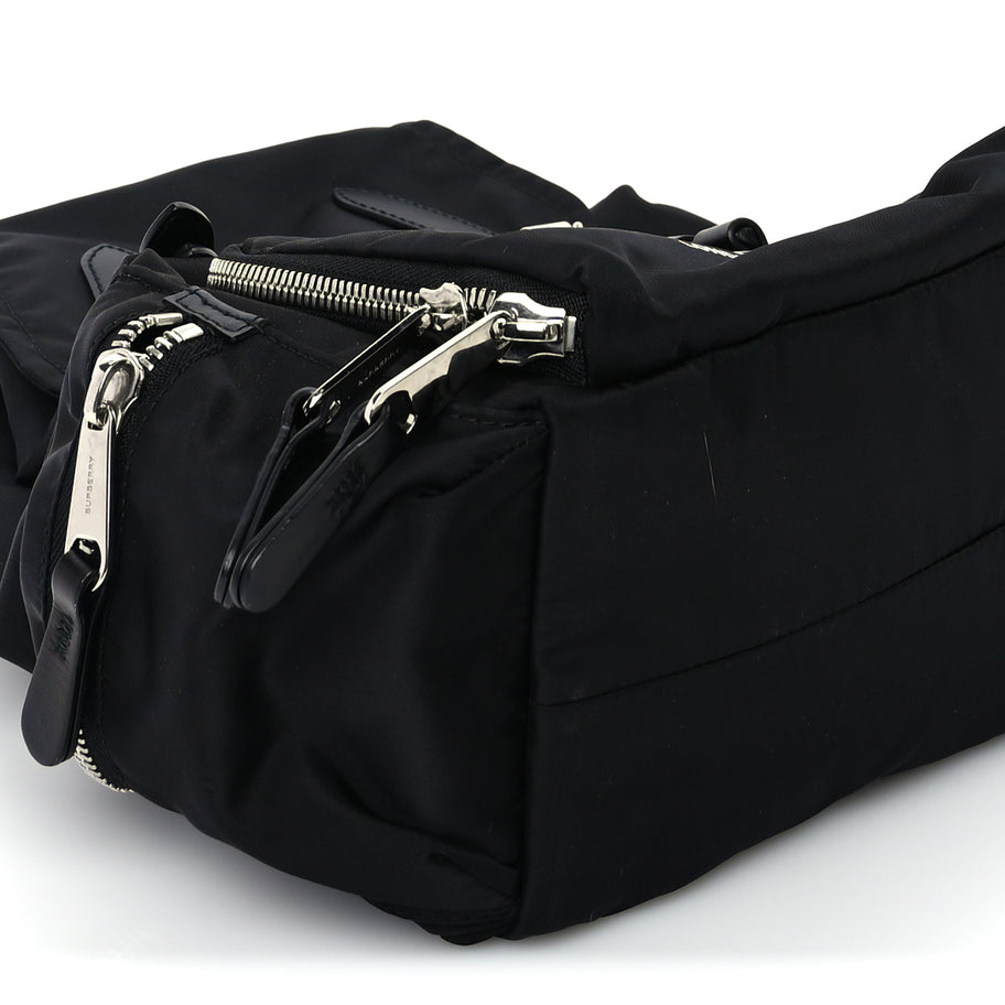 Burberry Nylon Logo Print Medium Rucksack Backpack Black Image 7