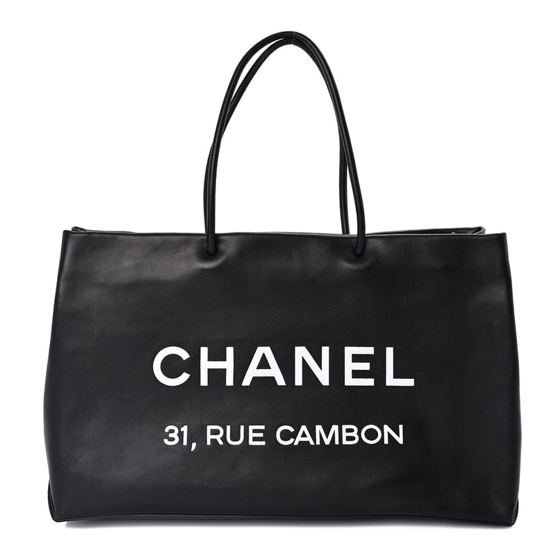  Chanel Calfskin Large Essential 31 Rue Cambon Tote Black