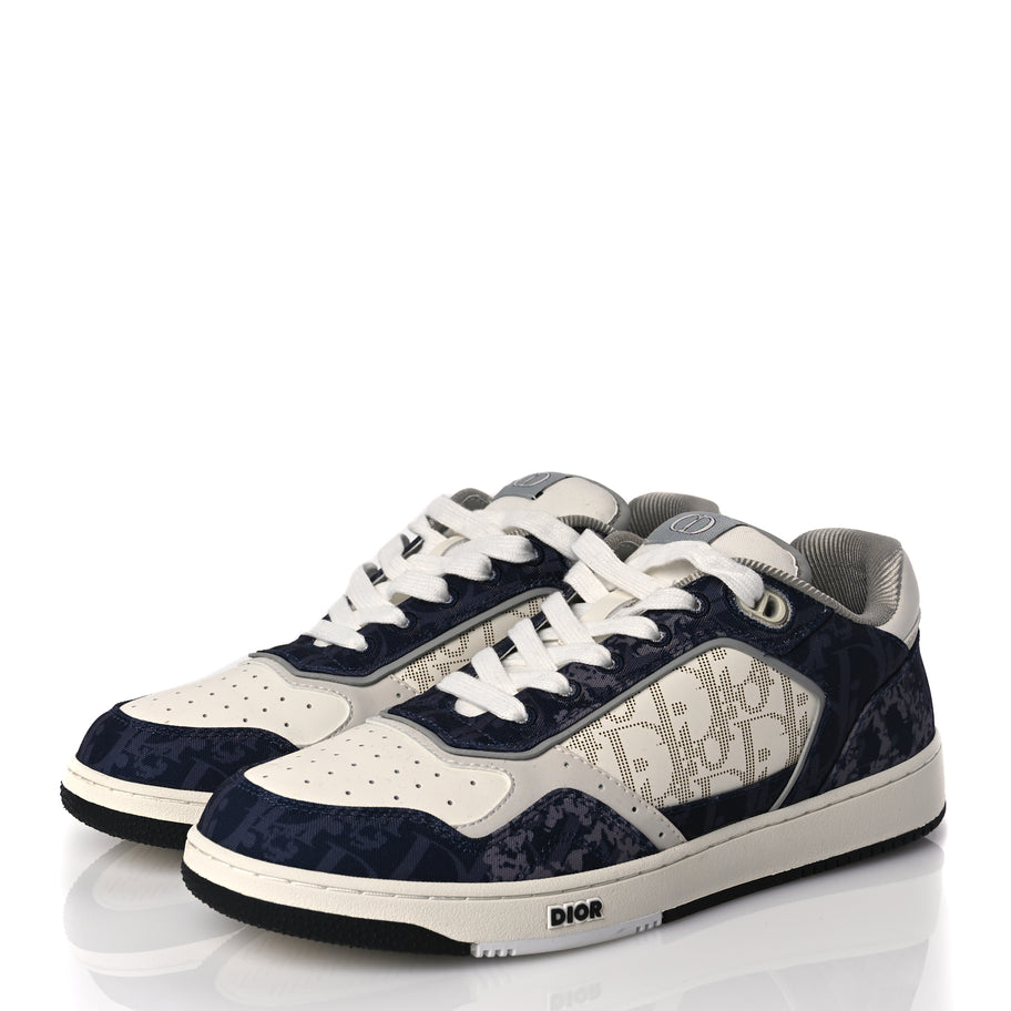 Christian Dior X DENIM TEARS Smooth Calfskin Oblique Denim Mens B27 Low Top Sneakers 41 Blue Image 2