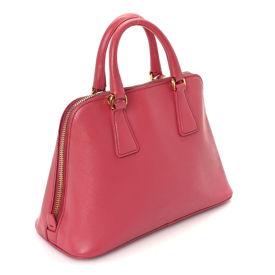 Prada Saffiano Vernice Small Promenade Tote  Peonia Image 2