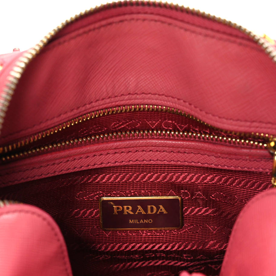 Prada Saffiano Vernice Small Promenade Tote  Peonia Image 5