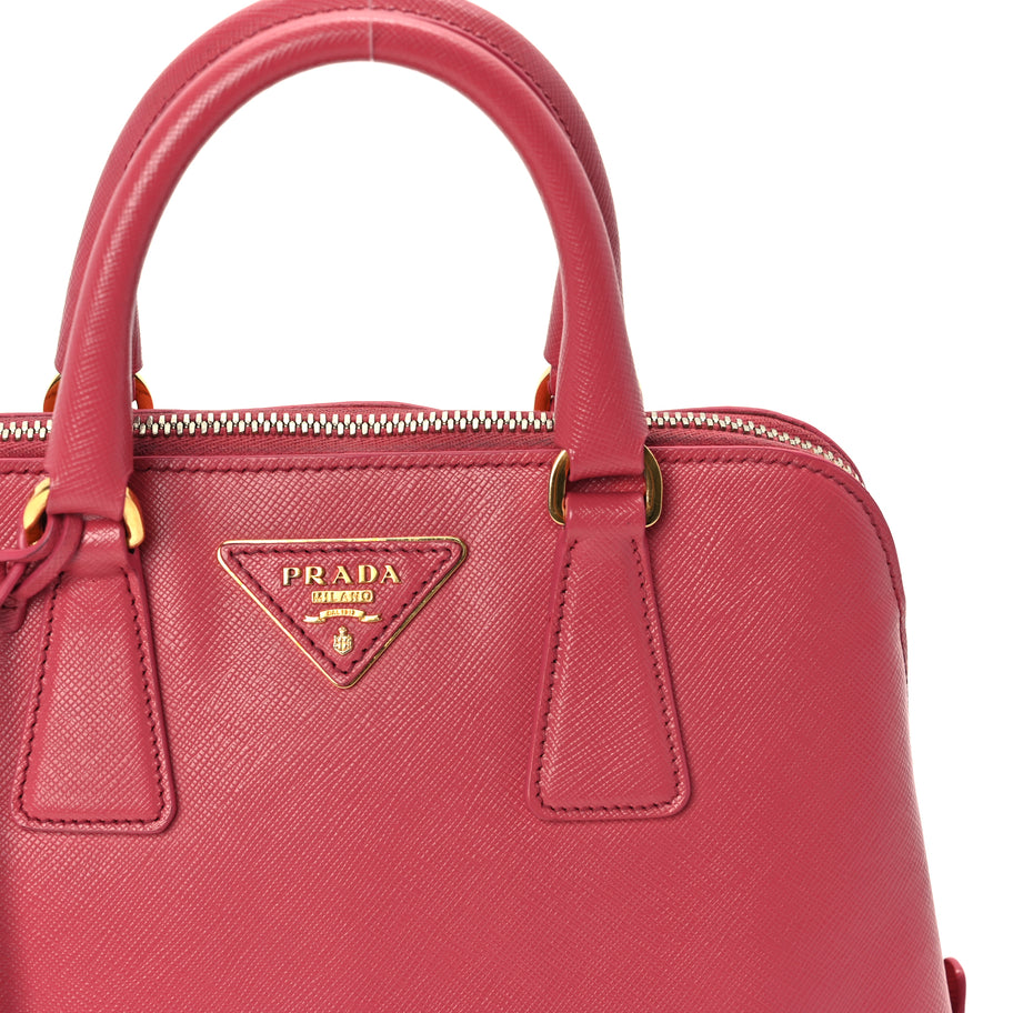 Prada Saffiano Vernice Small Promenade Tote  Peonia Image 6