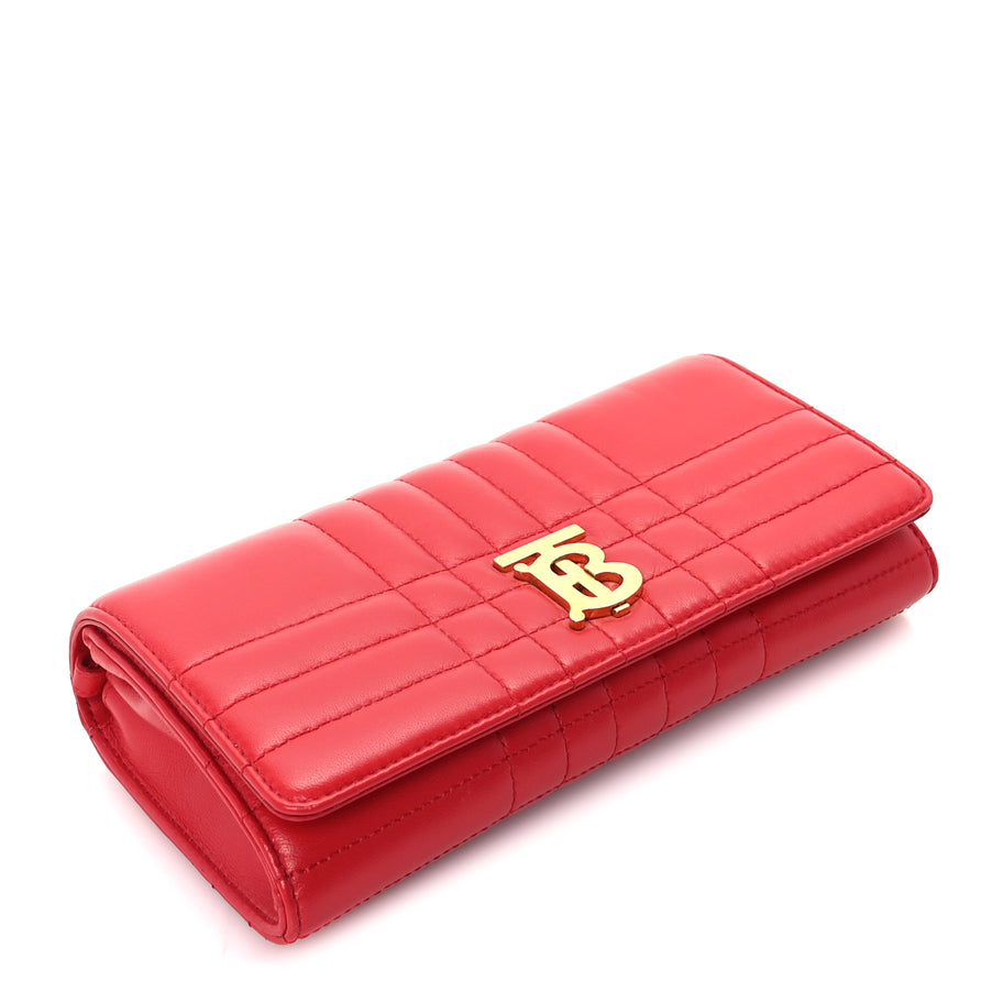 Burberry Lambskin Quilted Lola Chain Wallet  Bright Red Image 3