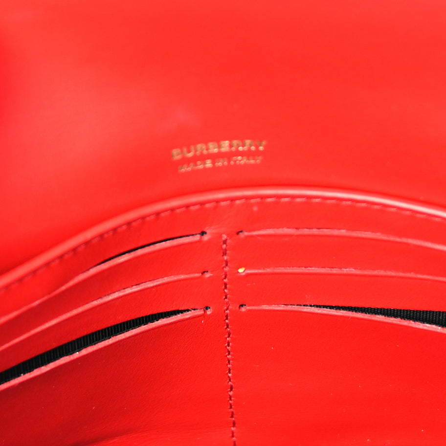 Burberry Lambskin Quilted Lola Chain Wallet  Bright Red Image 4