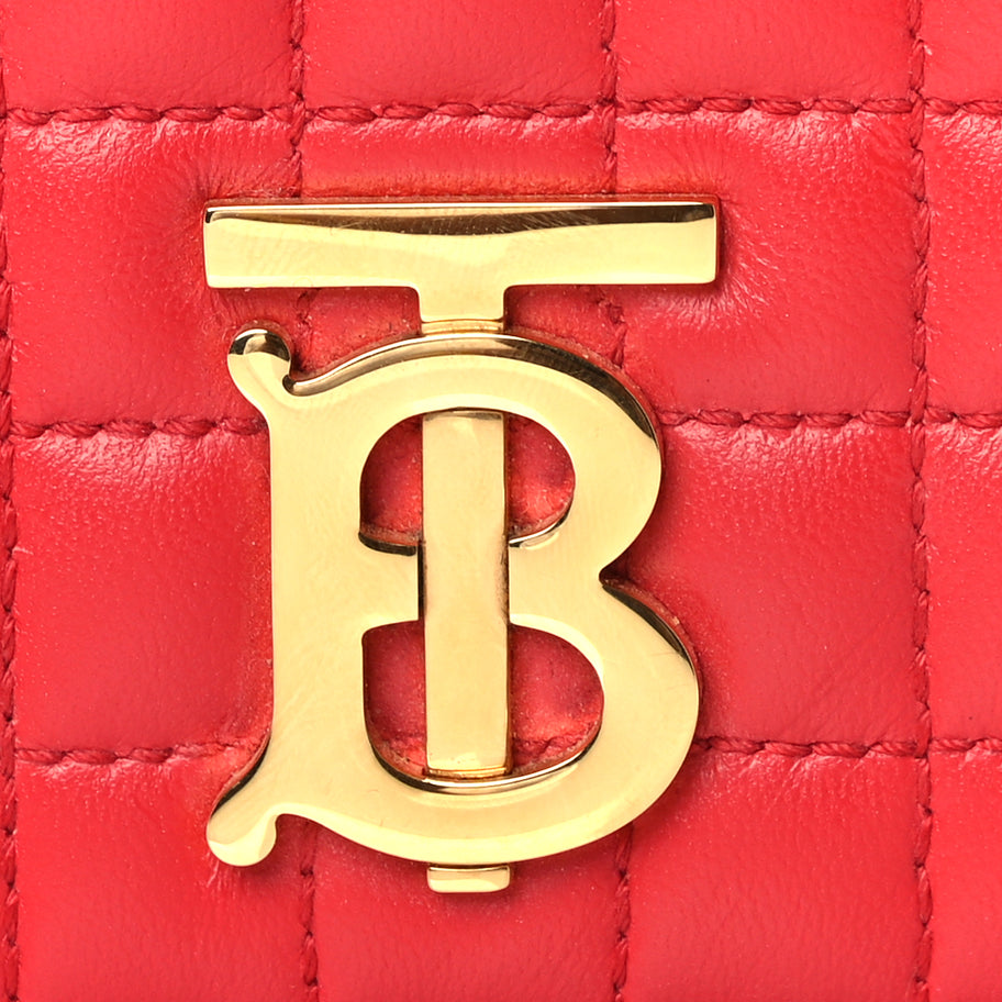 Burberry Lambskin Quilted Lola Chain Wallet  Bright Red Image 6