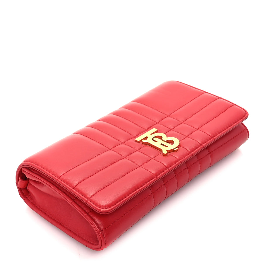 Burberry Lambskin Quilted Lola Chain Wallet  Bright Red Image 7