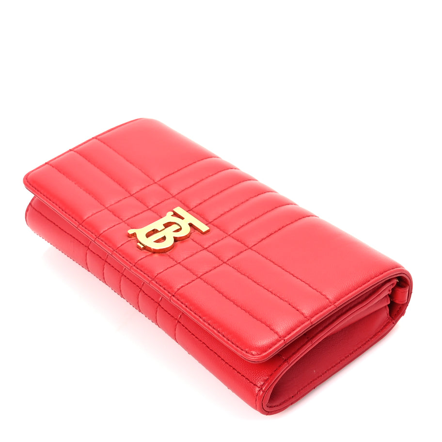 Burberry Lambskin Quilted Lola Chain Wallet  Bright Red Image 8