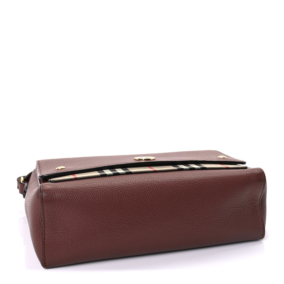 Burberry Calfskin Vintage Check Note Crossbody Bag Tan Image 3