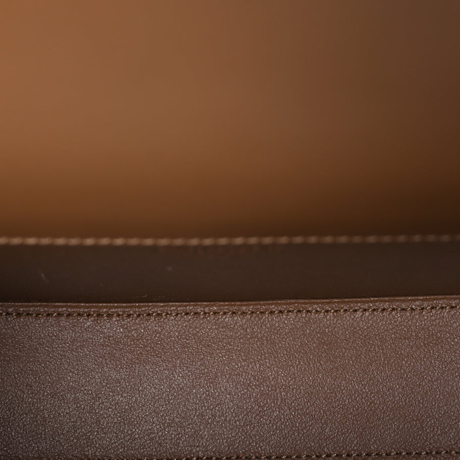 Saint Laurent Box Calfskin Mini Voltaire Shoulder Bag  Dark Cork Image 4