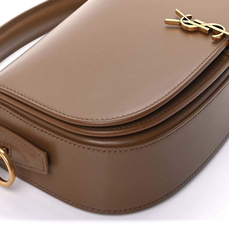 Saint Laurent Box Calfskin Mini Voltaire Shoulder Bag  Dark Cork Image 7