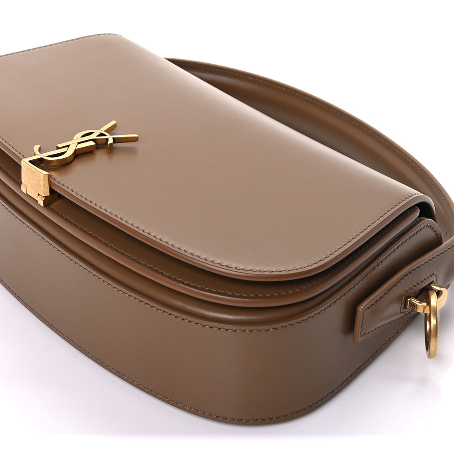 Saint Laurent Box Calfskin Mini Voltaire Shoulder Bag  Dark Cork Image 8